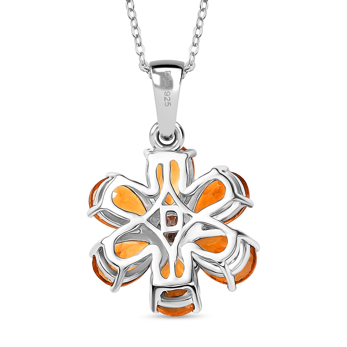 D'Joy Serra Gaucha Citrine & White Zircon Pendant with Chain (Size 20) in Platinum Overlay Sterling Silver 2.56 Ct.
