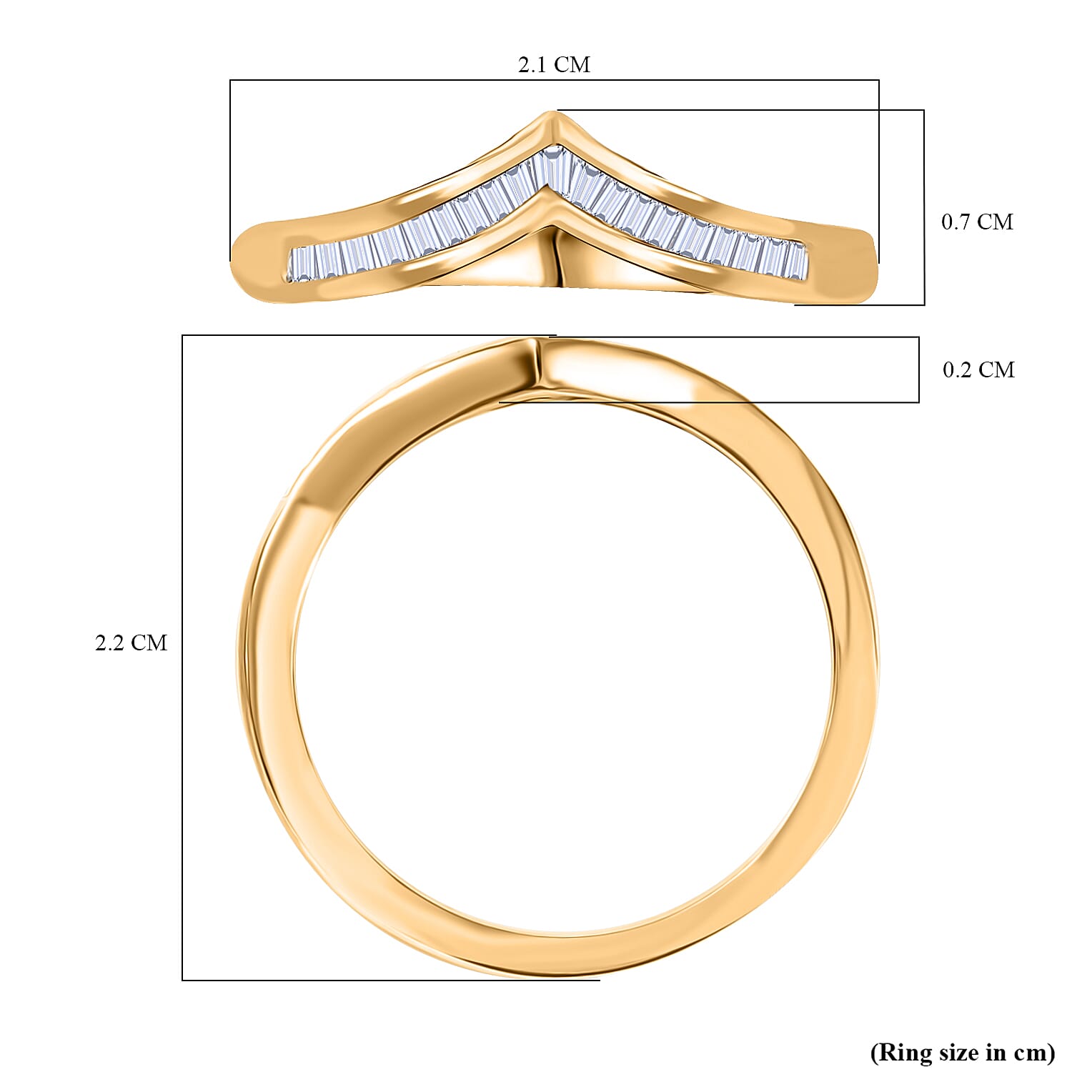 Set of 3 -  D'Joy White Diamond Ring in Rhodium Overlay and 18K Yellow Gold Vermeil and 18K Rose Gold Vermeil Sterling Silver 0.50 Ct.