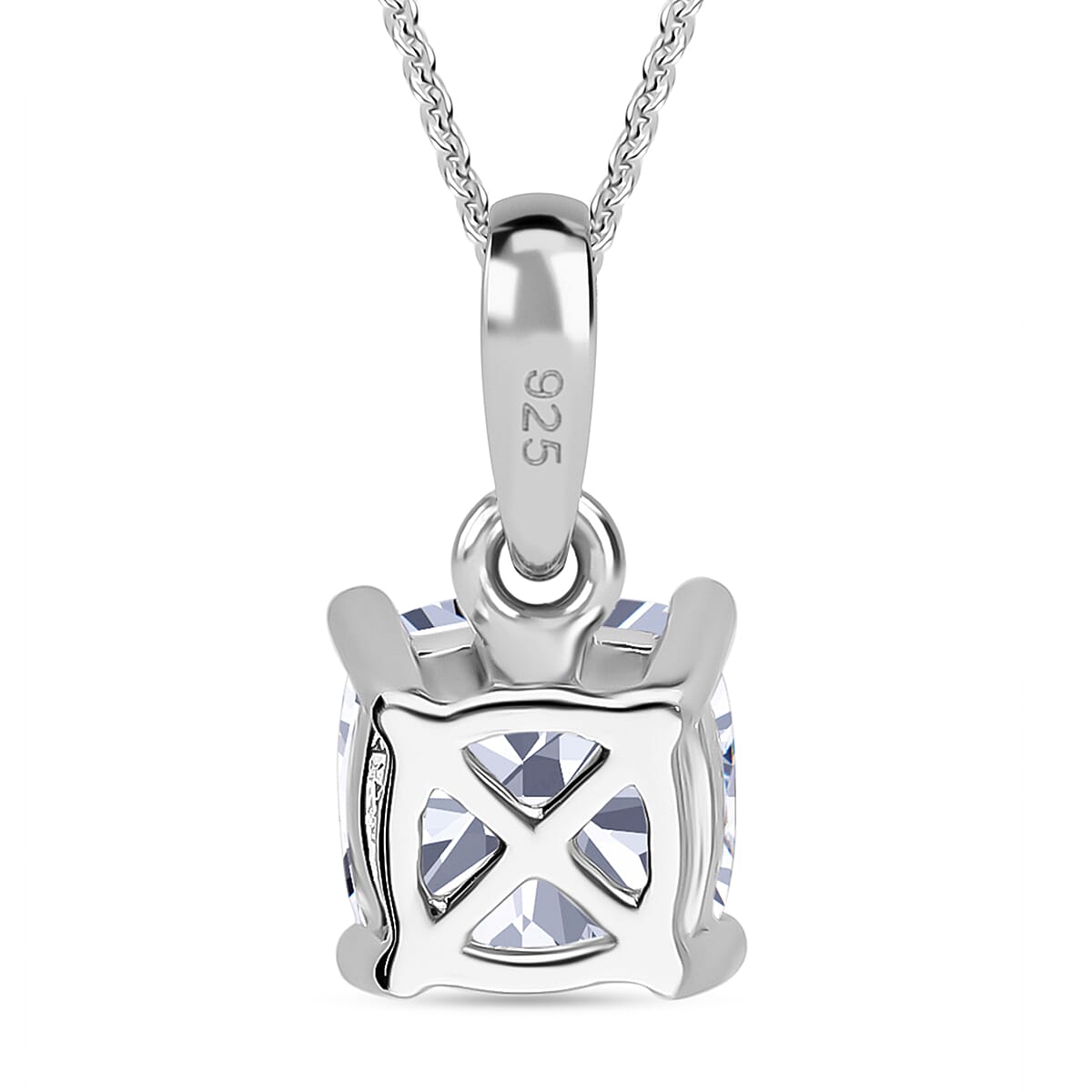 Luxuriant Lab Grown Diamond (SI-GH) Pendant with Chain (Size 18 - 2 Ext) in Rhodium Overlay Sterling Silver 1.00 Ct.