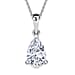 LUXURIANT 1 Ct. Lab Grown Diamond Oval-Cut Solitaire Pendant with Curb Chain (Size 18 - 2 Ext) in 18K Vermeil Yellow Gold Plated Sterling Silver (SI-GH)