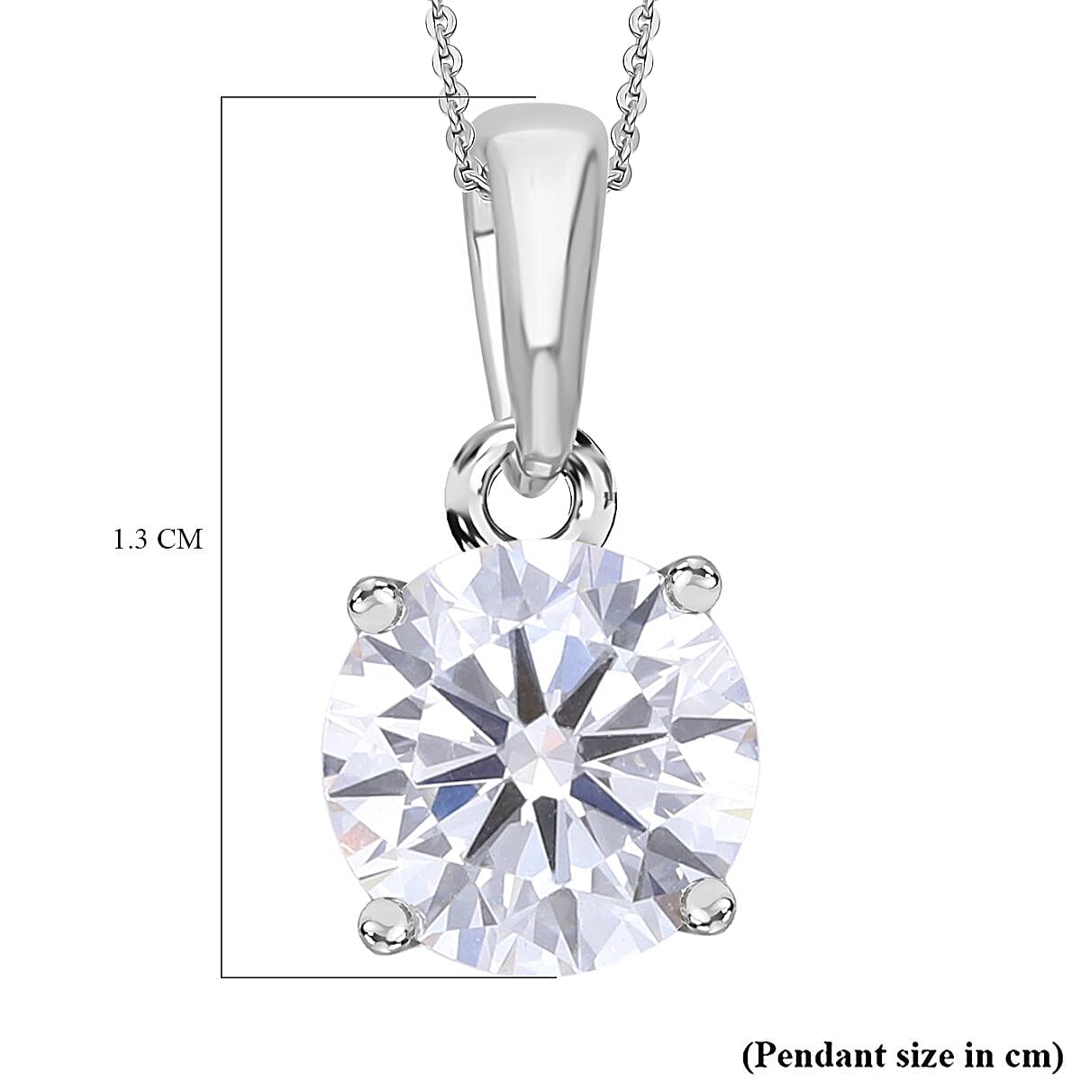 Luxuriant Lab Grown Diamond (SI-GH) Pendant with Chain (Size 18 - 2 Ext) in Rhodium Overlay Sterling Silver 1.00 Ct.