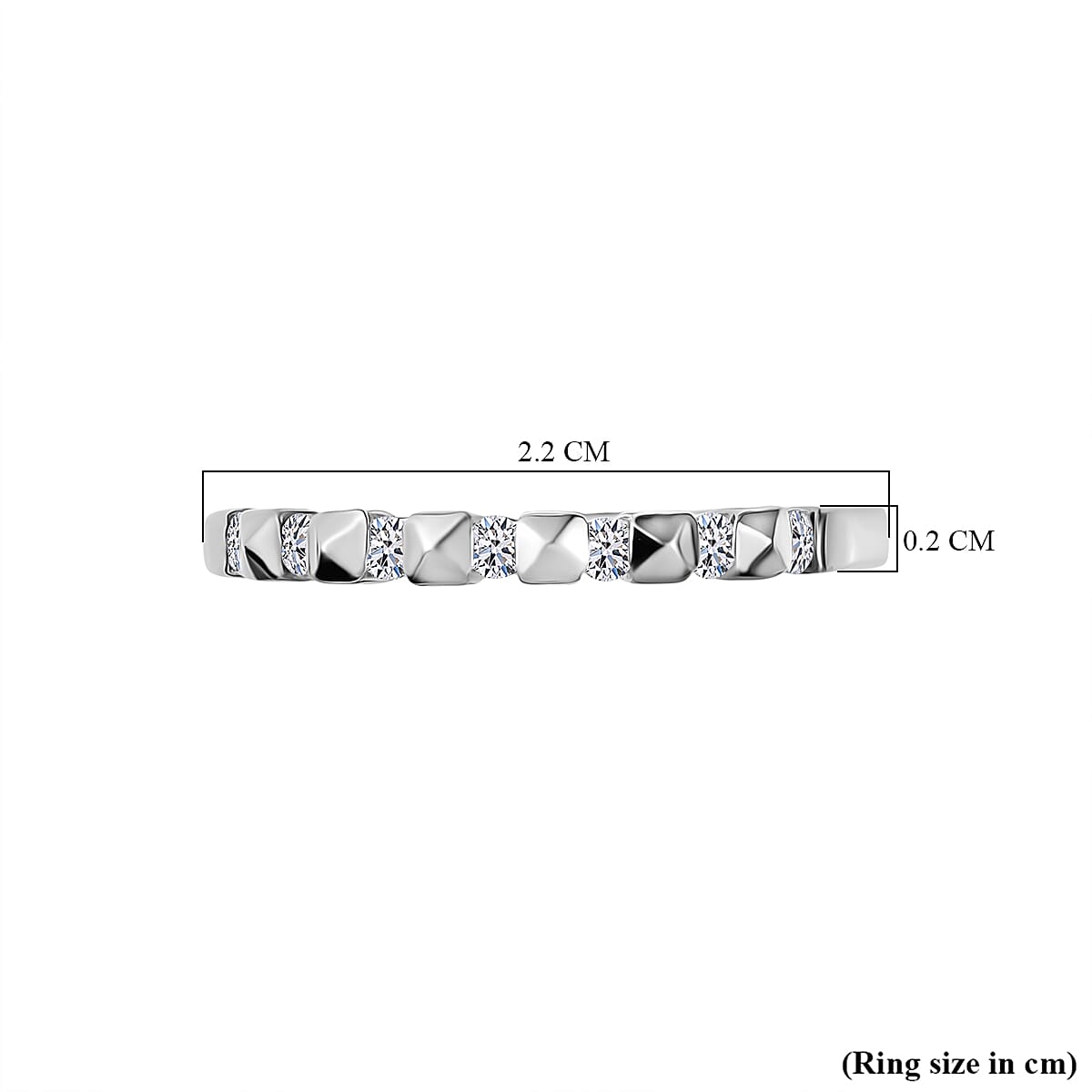 Luxuriant Set of 3 - Lab Grown Diamond (SI-GH) Stackable Ring in Rhodium Overlay Sterling Silver 0.51 Ct, Silver Wt. 5.44 Gms.