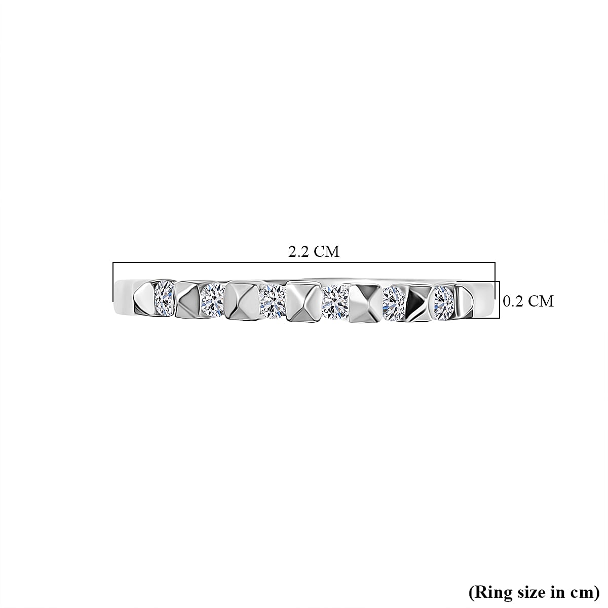 Luxuriant Set of 3 - Lab Grown Diamond (SI-GH) Stackable Ring in Rhodium Overlay Sterling Silver 0.51 Ct, Silver Wt. 5.44 Gms.