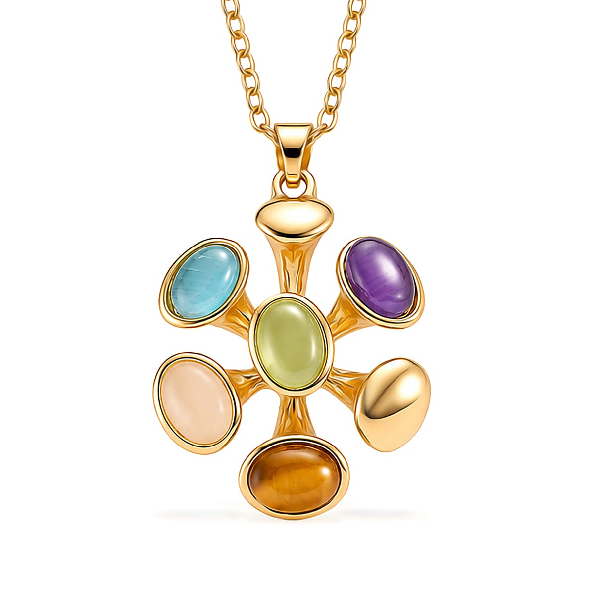 Set of 2 - Multi Color Crystal Necklace and Earring