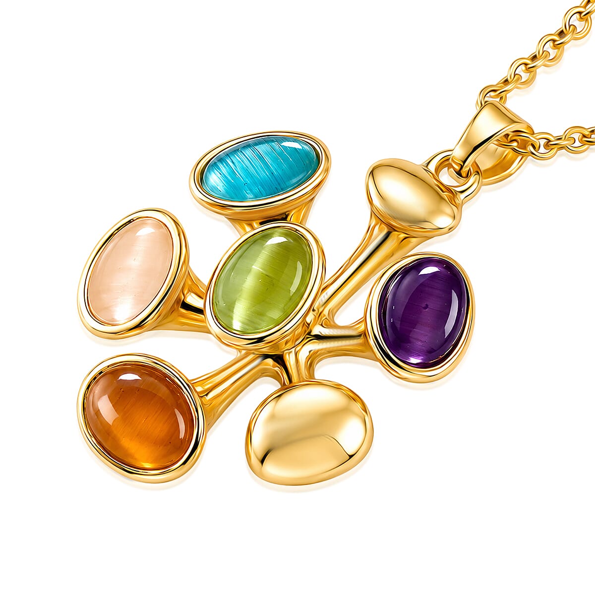Set of 2 - Multi Color Crystal Necklace and Earring