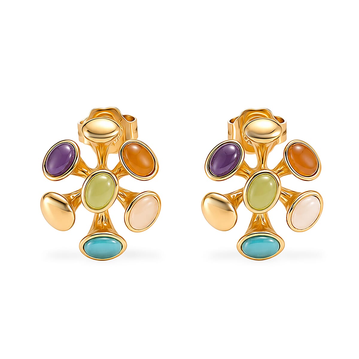 Set of 2 - Multi Color Crystal Necklace and Earring