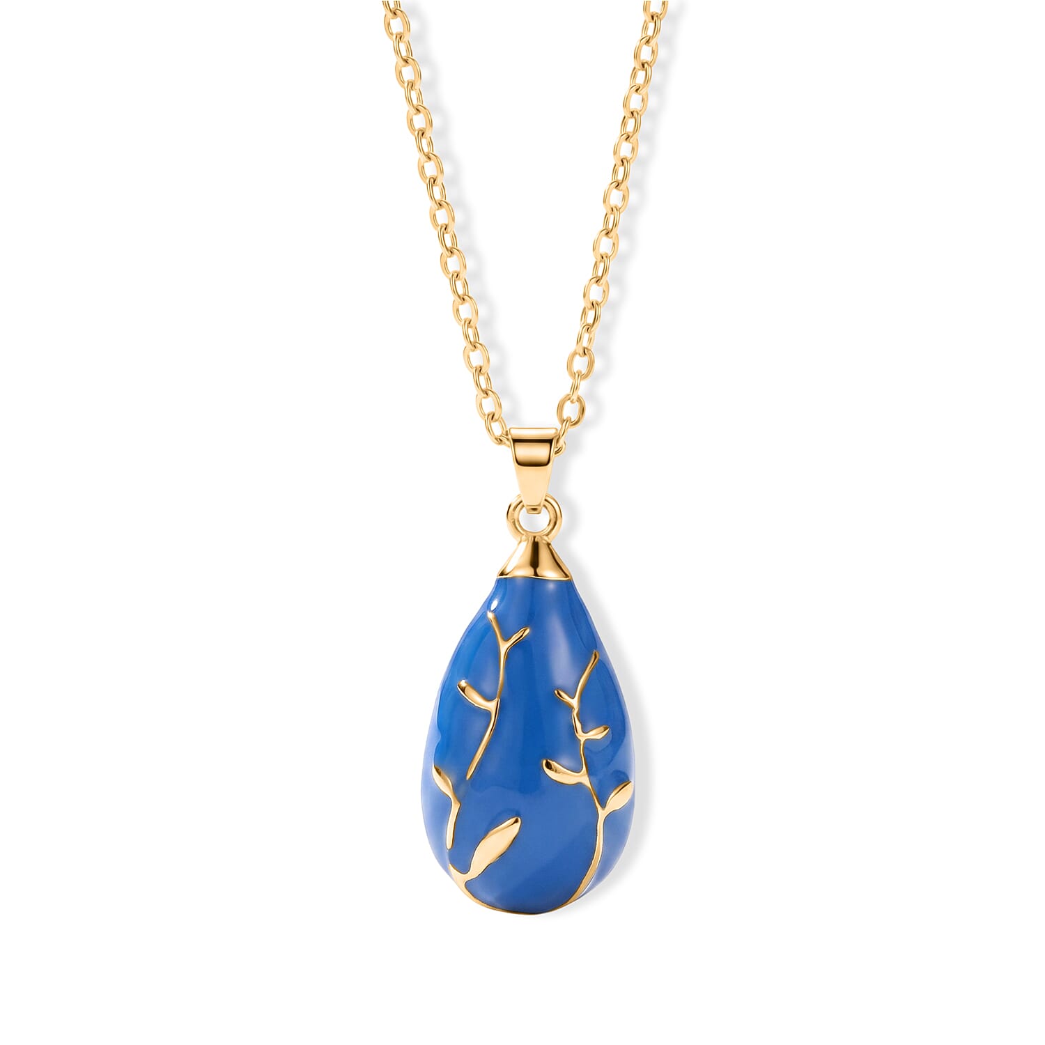 Set of 2 - Teardrop Necklace and Earring with Enamel
