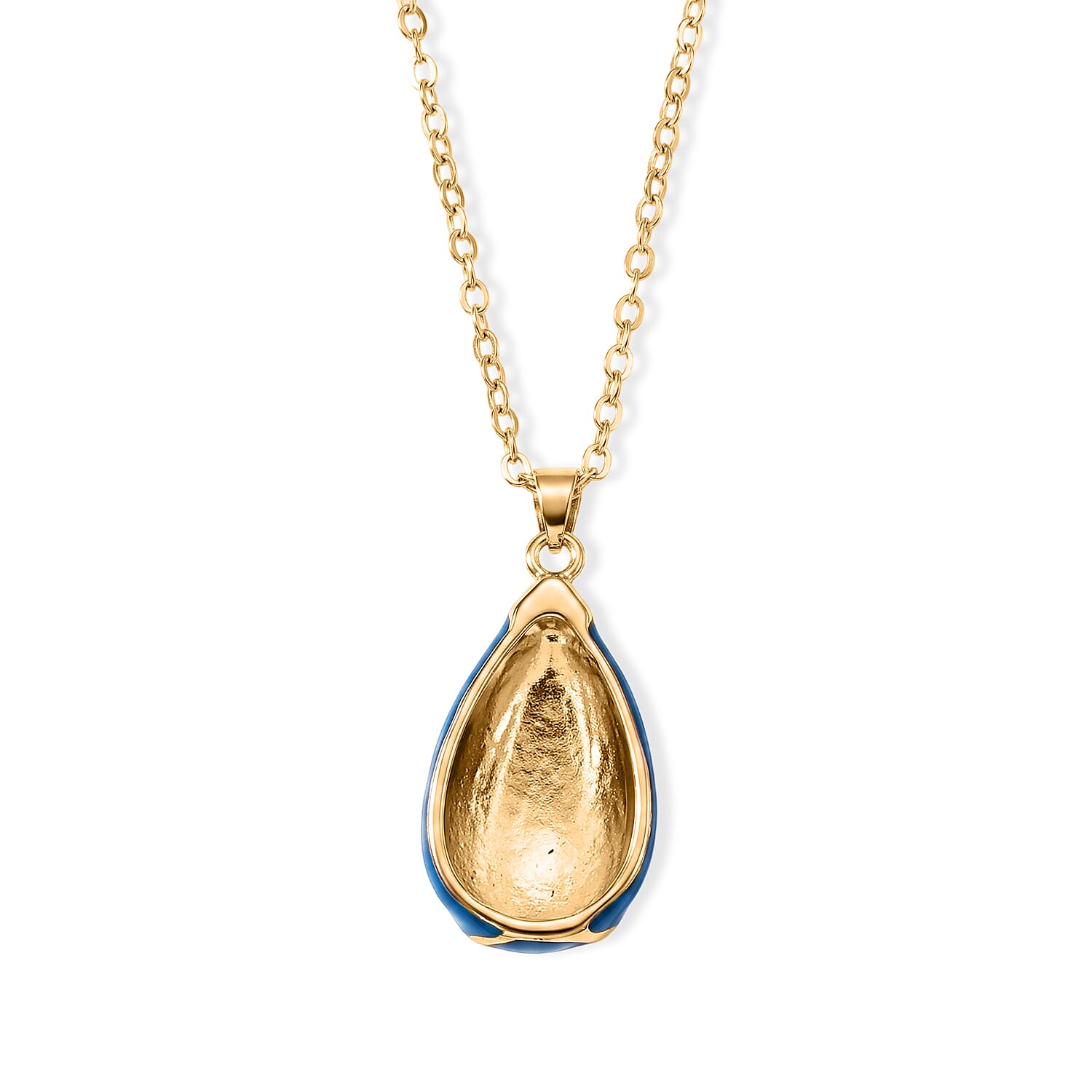 Set of 2 - Teardrop Necklace and Earring with Enamel