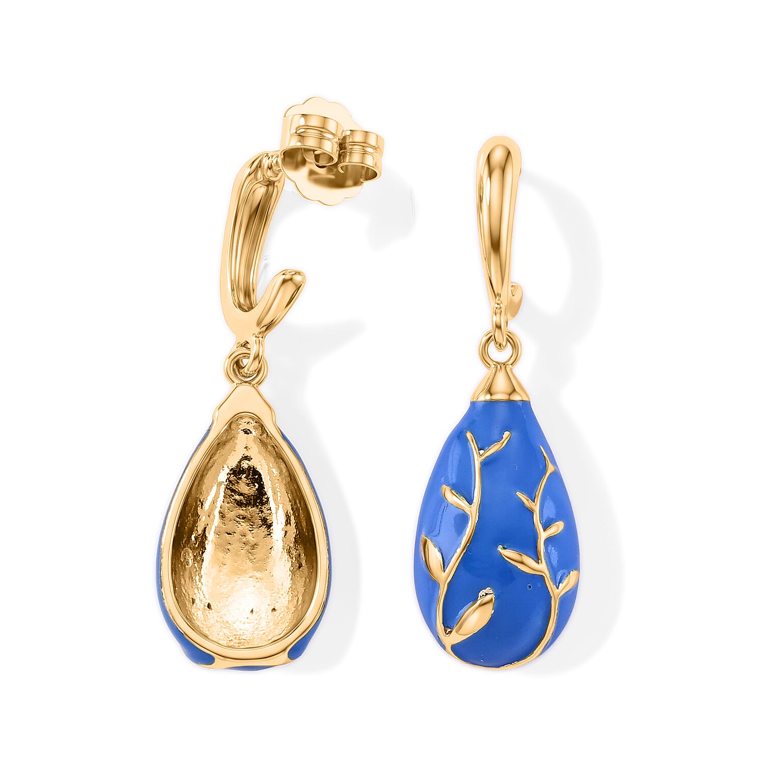 Set of 2 - Teardrop Necklace and Earring with Enamel