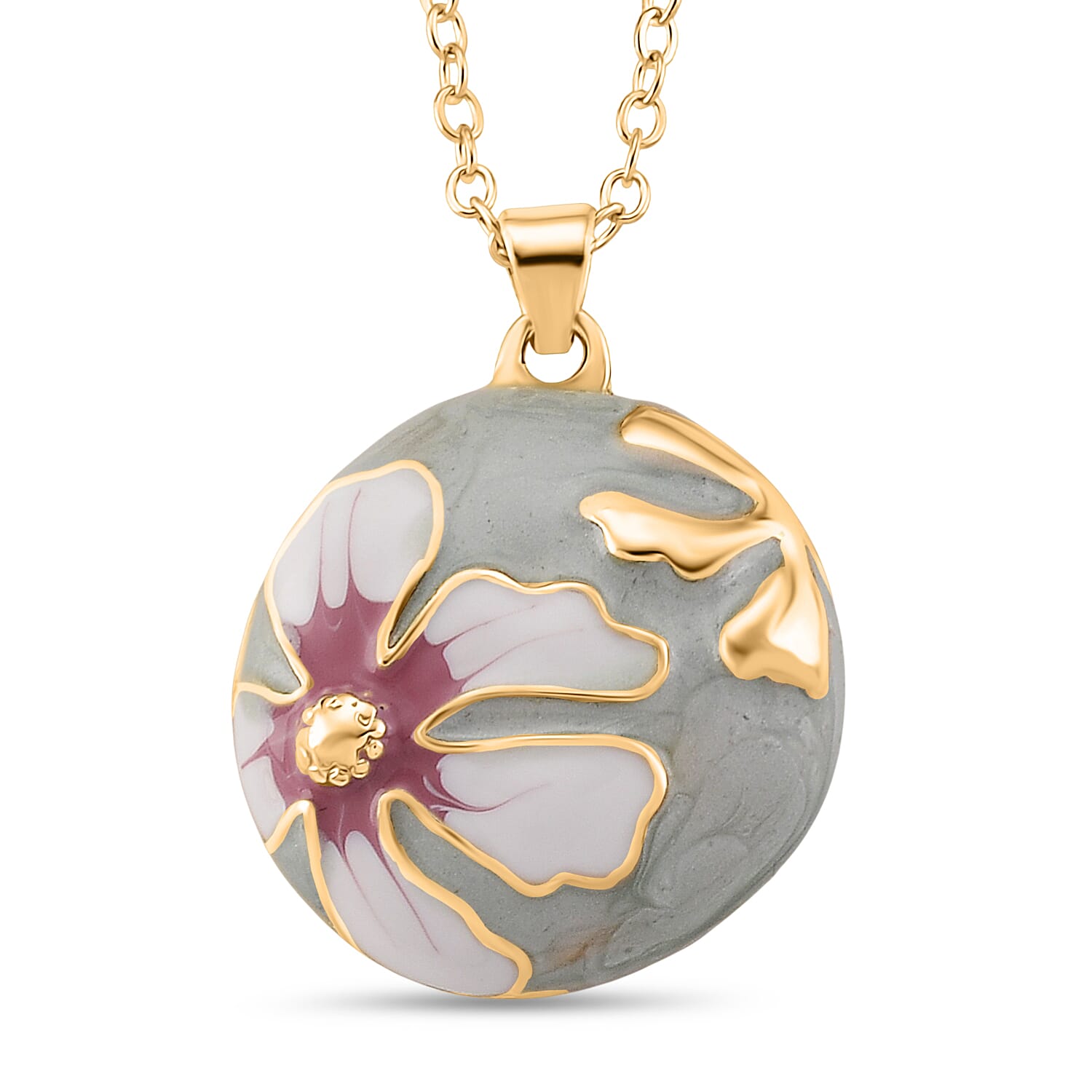 Set of 2 - Flower Necklace (Size - 18-2 Ext) and Push Back Earring