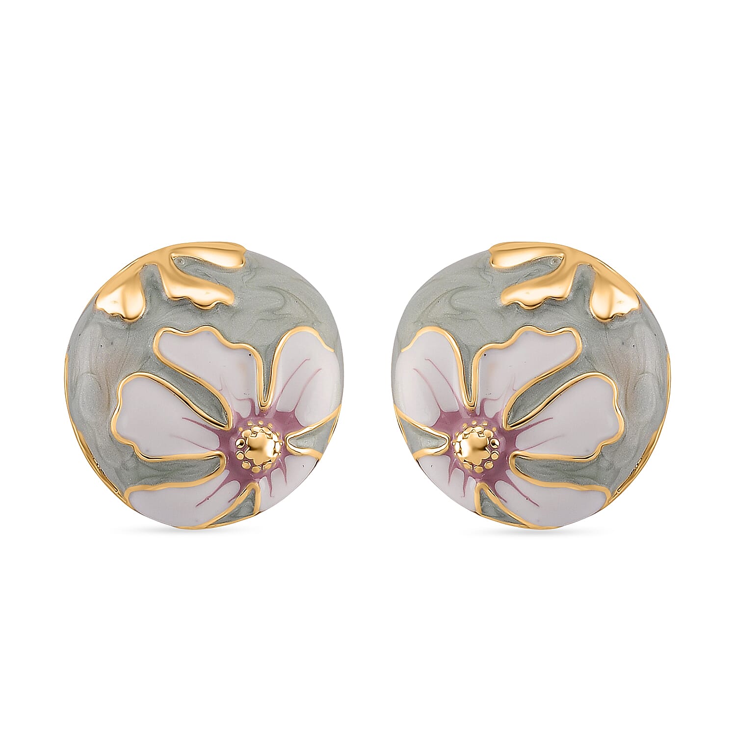 Set of 2 - Flower Necklace (Size - 18-2 Ext) and Push Back Earring