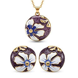 Set of 2 - Flower Necklace (Size - 18-2 Ext) and Push Back Earring
