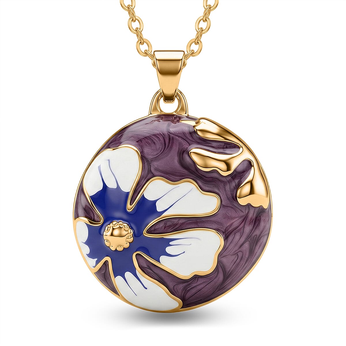 Set of 2 - Floral Necklace (Size - 18-2 Ext) and Push Back Earring