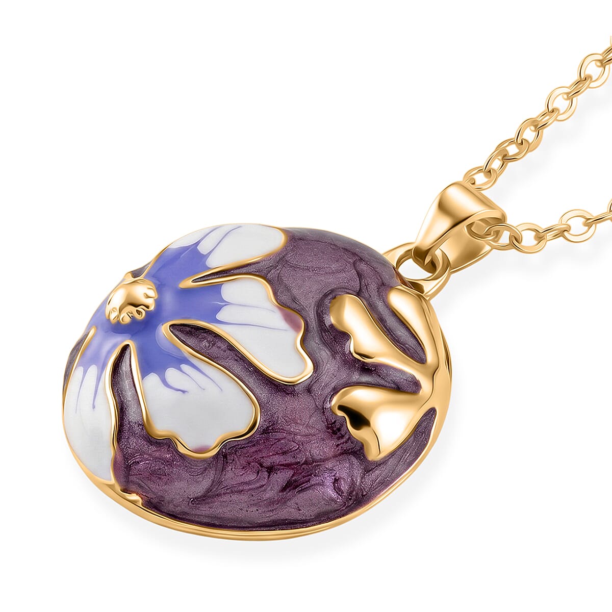 Set of 2 - Floral Necklace (Size - 18-2 Ext) and Push Back Earring