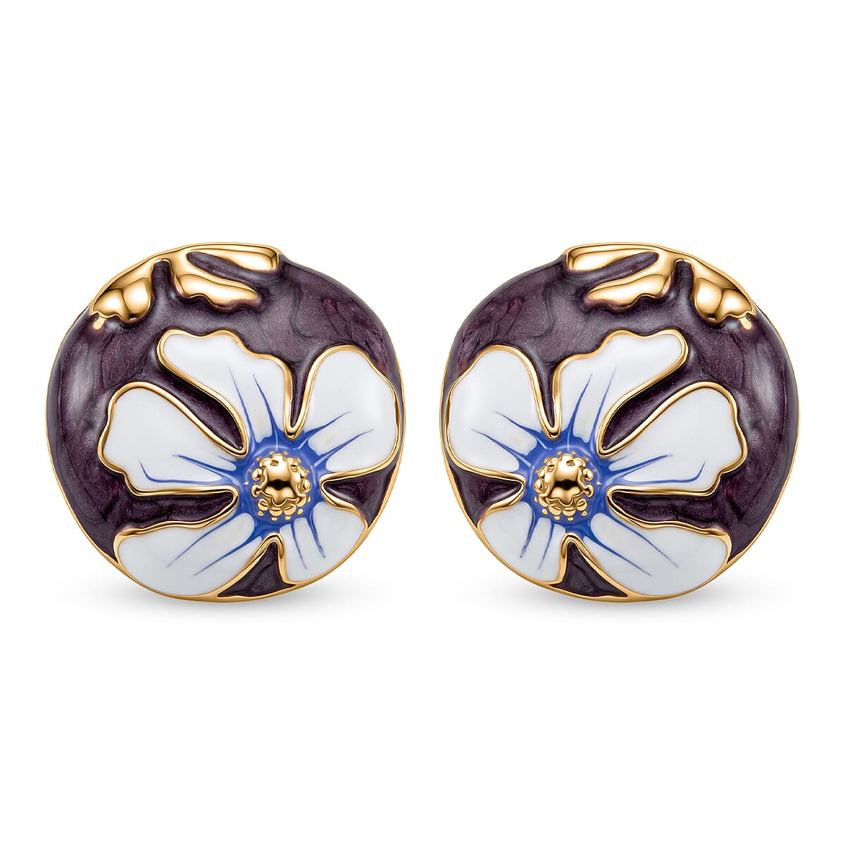 Set of 2 - Floral Necklace (Size - 18-2 Ext) and Push Back Earring