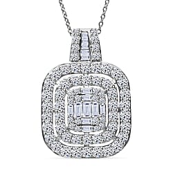 LUXURIANT 2 Ct. Lab Grown Diamond Cluster Pendant with Chain (Size 18 + 2) in 18K Vermeil Yellow Gold Plated Sterling Silver (SI/GH)