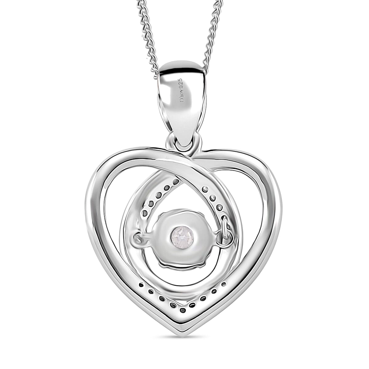 Moissanite Pendant with Chain (Size 18) with Lobster Clasp in Rhodium Overlay Sterling Silver 1.19 Ct.