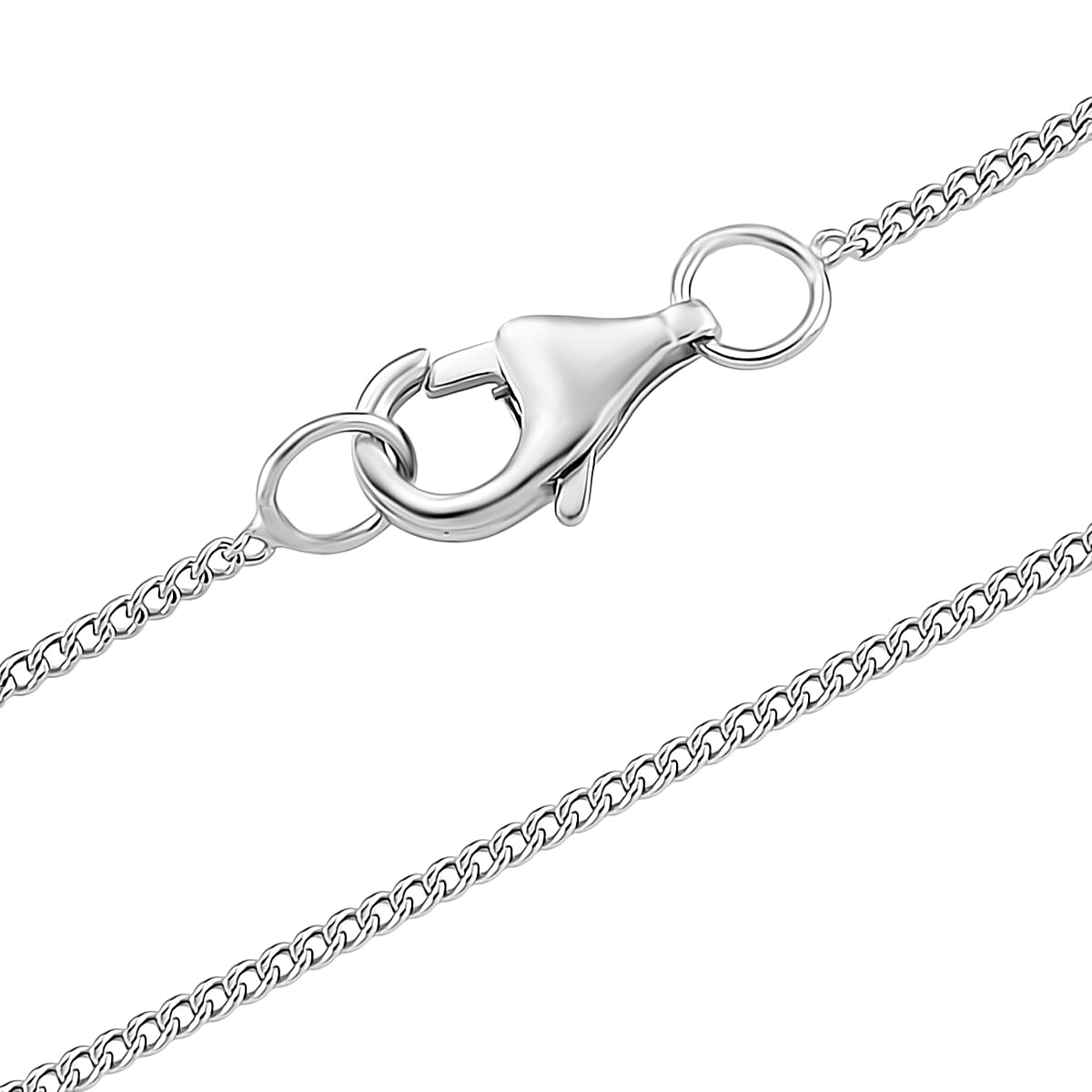 Moissanite Pendant with Chain (Size 18) with Lobster Clasp in Rhodium Overlay Sterling Silver