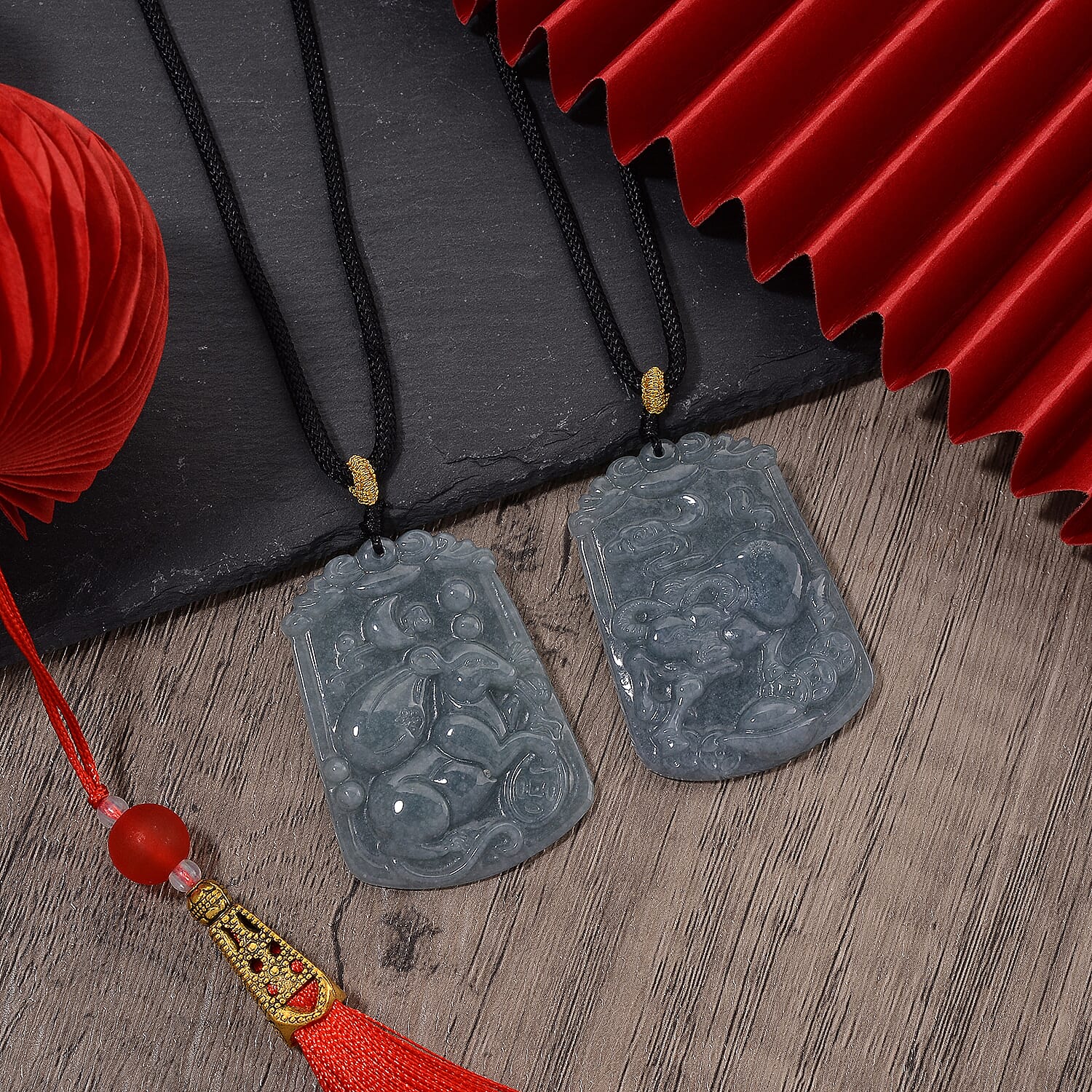 Signs of The Zodiac - Collection of 12 Natural Type A Jadeite Necklaces with Adjustable Length Presented in a Gift Box 750.00 Ct.