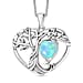 D'Joy Peridot Tree of Life Heart Pendant with Cable Chain (Size 20) in Black Oxidised Sterling Silver 1.61 Ct.