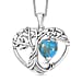 D'Joy Peridot Tree of Life Heart Pendant with Cable Chain (Size 20) in Black Oxidised Sterling Silver 1.61 Ct.