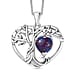D'Joy Peridot Tree of Life Heart Pendant with Cable Chain (Size 20) in Black Oxidised Sterling Silver 1.61 Ct.