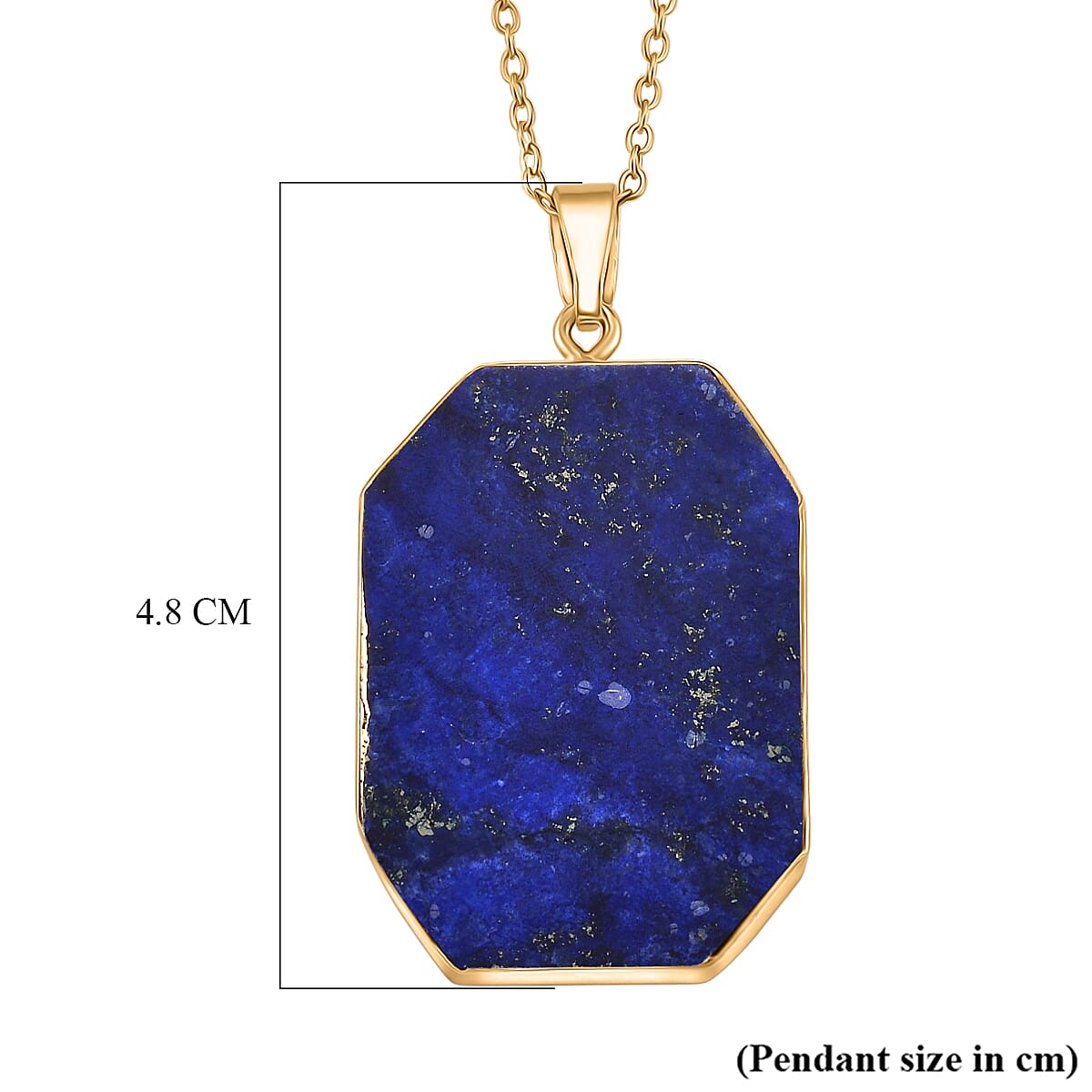 Lapis Lazuli Pendant with Chain (Size 20) Pure White Stainless Steel  20.000  Ct.