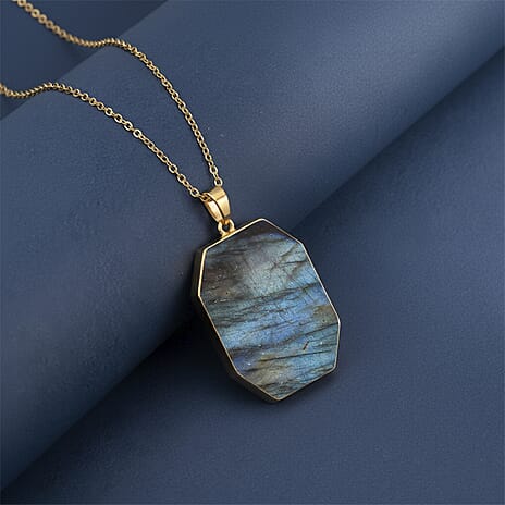 Tucson Close Out- Labradorite Solitaire Pendant with Chain (Size 20-2 Ext)