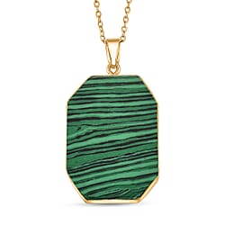 Yellow Tigers Eye Pendant with Chain (Size 20-2 Ext) in Yellow Gold Tone 20.00 Ct.