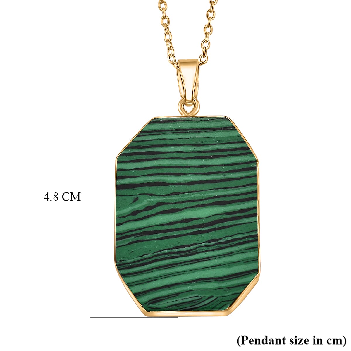 Created Malachite Solitaire Pendant with Chain (Size 20-2 Ext) 20.00 Ct.