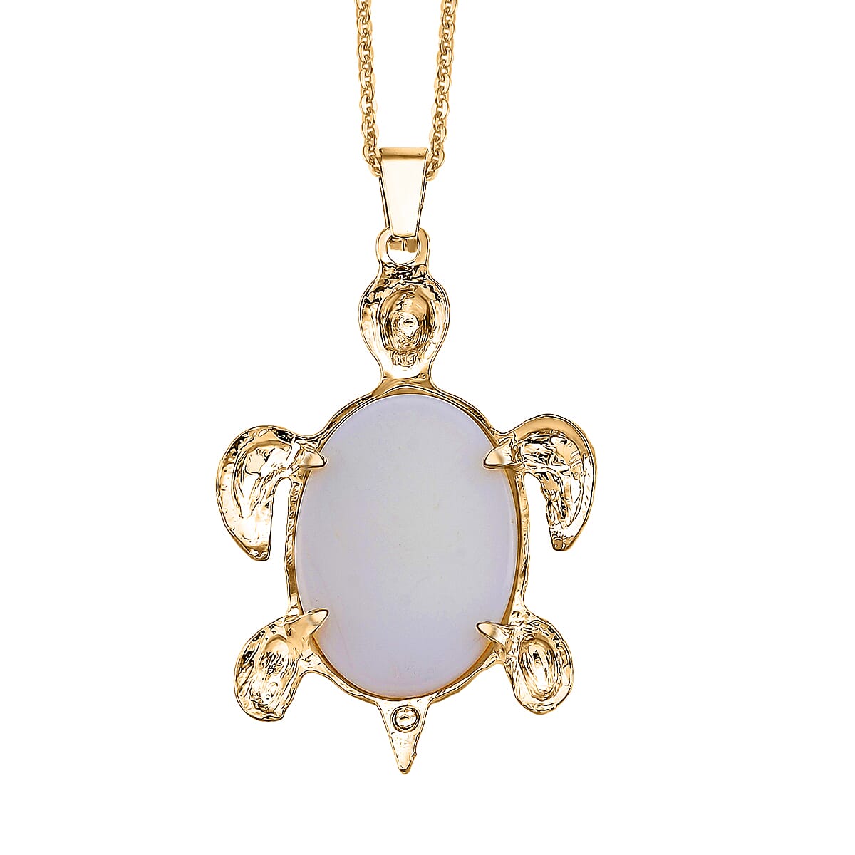 Turtle Spirit Opalite Pendant with Chain (Size 20-2 Ext) in Yellow Gold Tone 10.00 Ct.