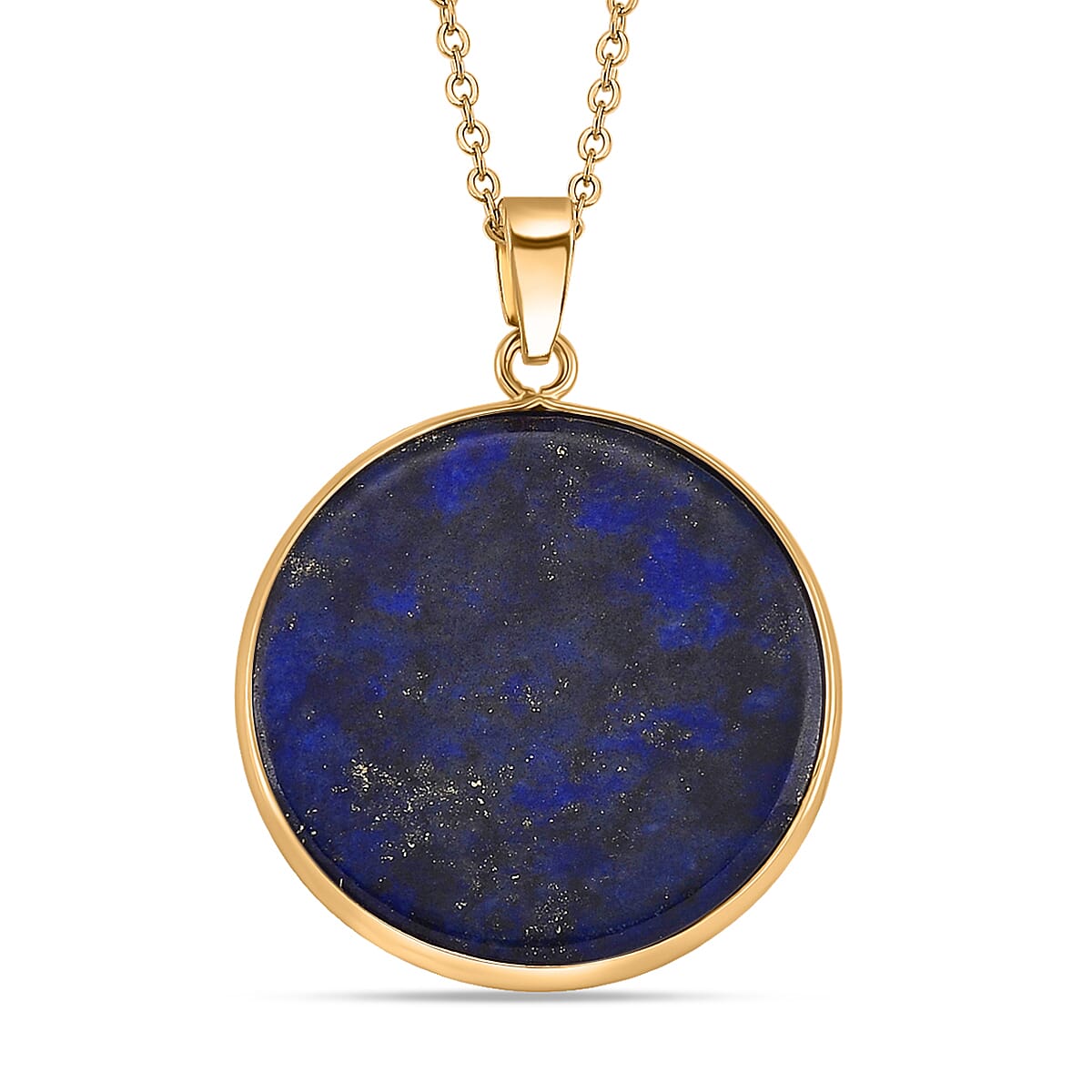 Lapis Lazuli Celestial Wisdom Pendant with Chain (Size 20-2 Ext) in Yellow Gold Tone 15.00 Ct.