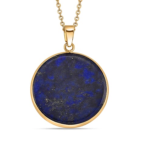 Lapis Lazuli Celestial Wisdom Pendant with Chain (Size 20-2 Ext) in Yellow Gold Tone 15.00 Ct.
