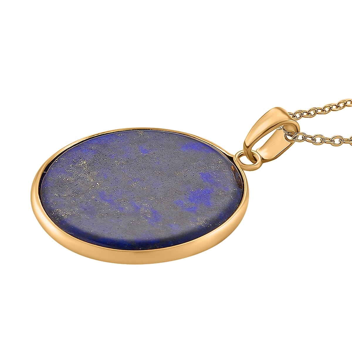Lapis Lazuli Celestial Wisdom Pendant with Chain (Size 20-2 Ext) in Yellow Gold Tone 15.00 Ct.