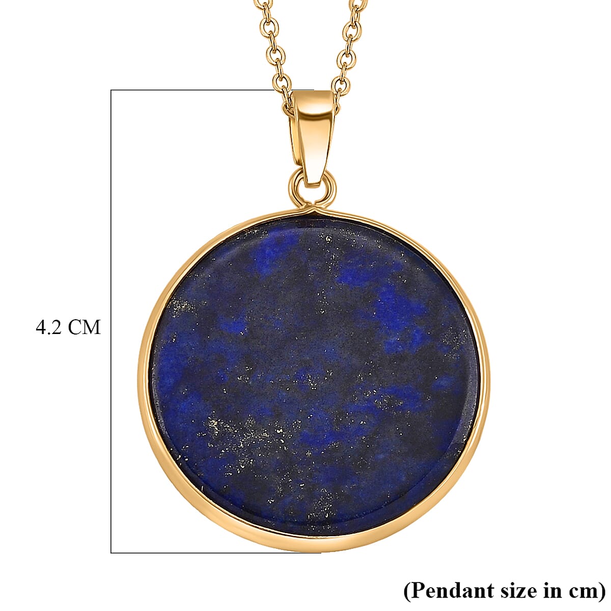 Lapis Lazuli Celestial Wisdom Pendant with Chain (Size 20-2 Ext) in Yellow Gold Tone 15.00 Ct.