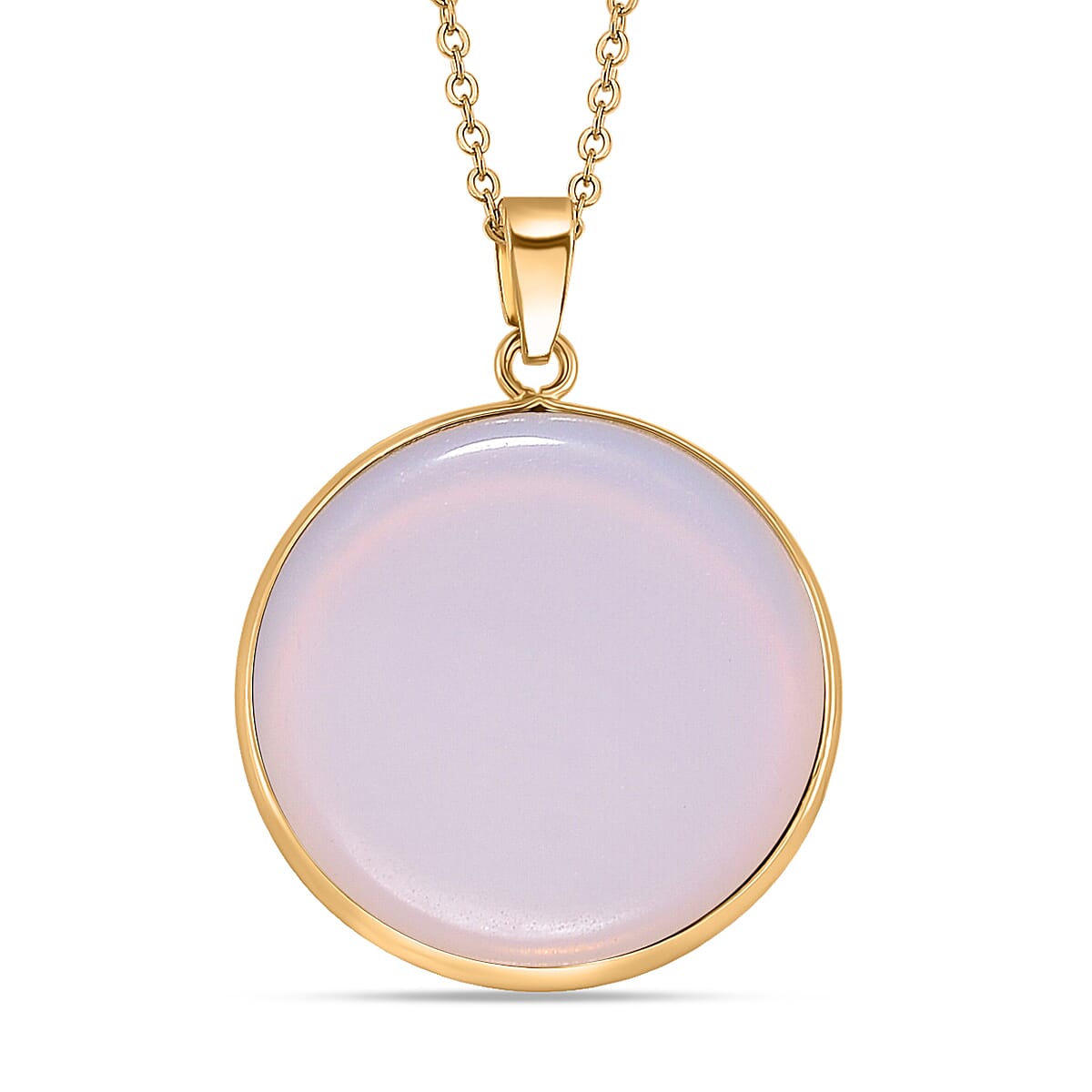 Opalite Mystic Glow Pendant with Chain (Size 20-2 Ext) in Yellow Gold Tone 15.00 Ct.