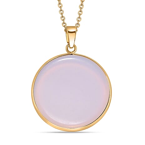 Opalite Mystic Glow Pendant with Chain (Size 20-2 Ext) in Yellow Gold Tone 15.00 Ct.