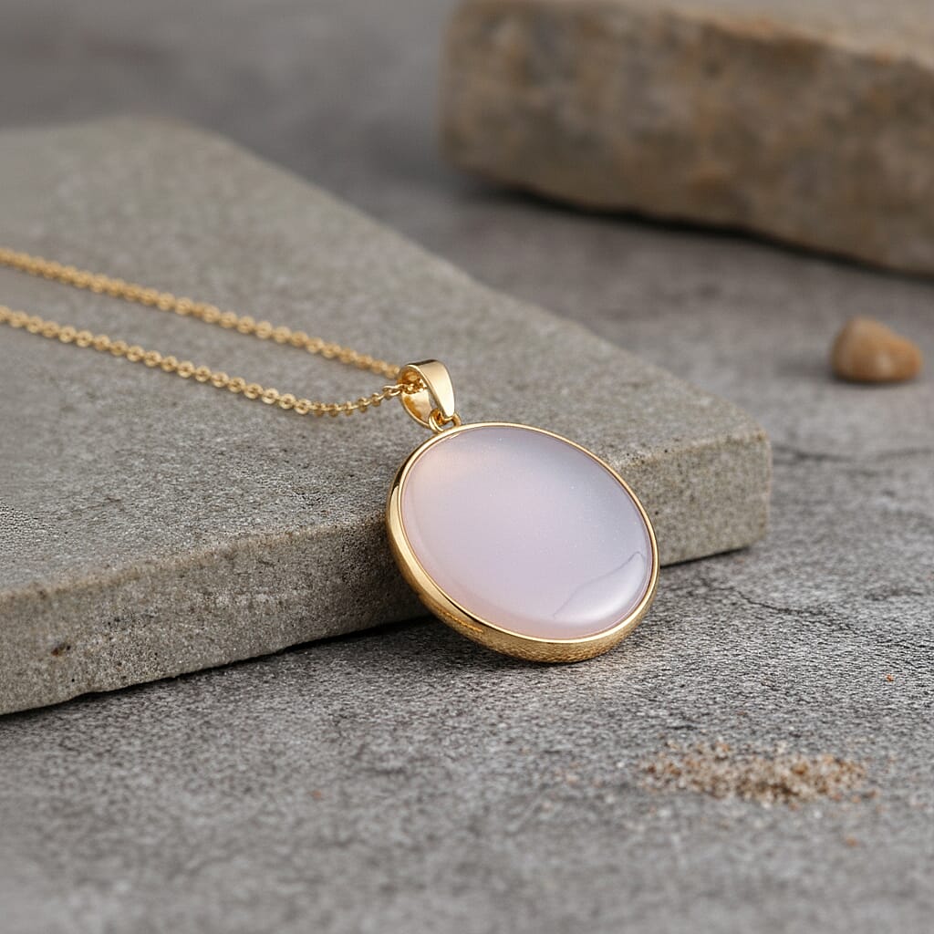 Opalite Mystic Glow Pendant with Chain (Size 20-2 Ext) in Yellow Gold Tone 15.00 Ct.