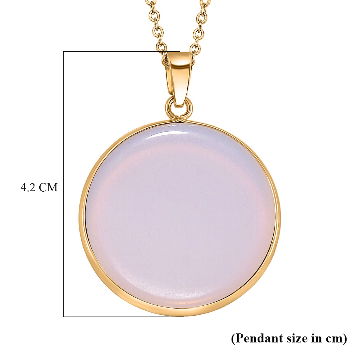 Opalite Mystic Glow Pendant with Chain (Size 20-2 Ext) in Yellow Gold Tone 15.00 Ct.