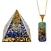CloseOut Deal - 2 Piece Set - Multi Colour Gemstones Lapis Pyramid Decorative & Pendant with Chain (Size 20 - 2 Ext)