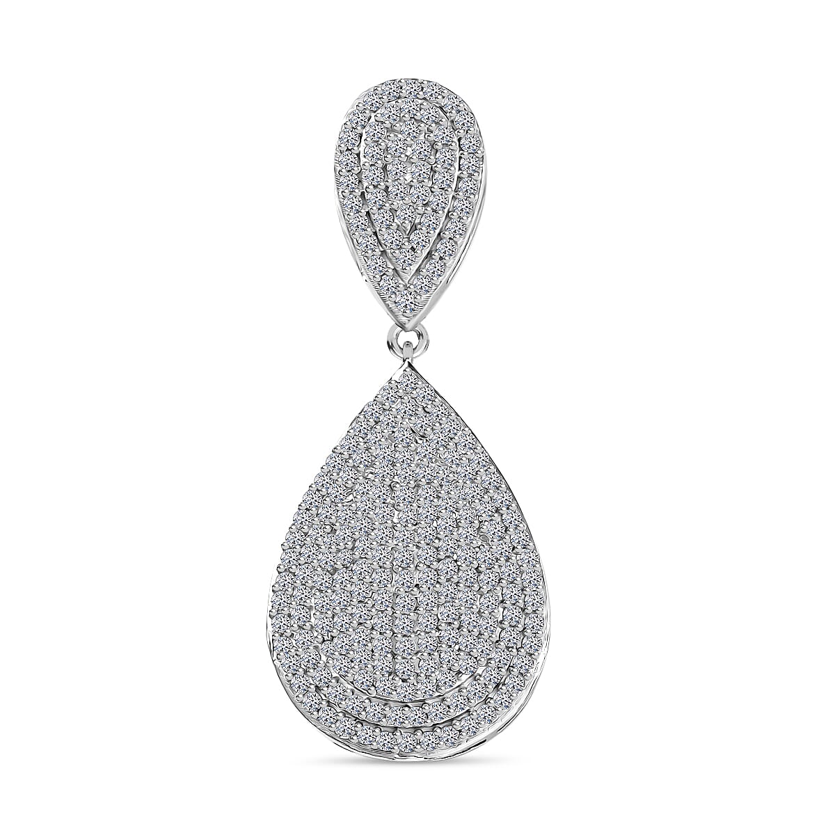 Luxuriant Lab Grown Diamond (SI-GH) Pendant with Chain (Size 20) in Rhodium Overlay Sterling Silver 1.07 Ct.
