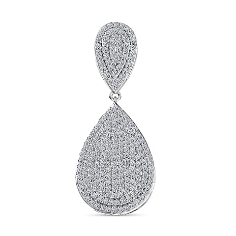 Luxuriant Lab Grown Diamond (SI-GH) Pendant with Chain (Size 20) in Rhodium Overlay Sterling Silver 1.07 Ct.