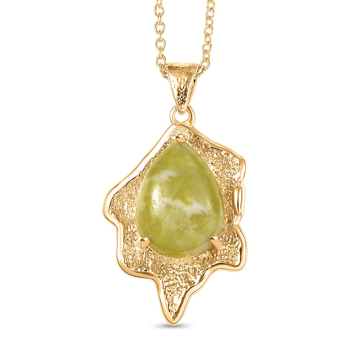 EverTrue Connemara Marble Pendant with Chain (Size - 20) in Yellow Gold Tone 8.66  Ct.