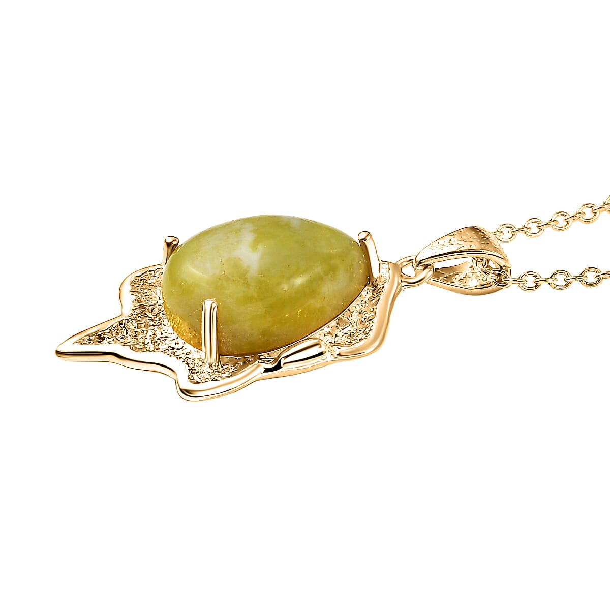 EverTrue Connemara Marble Pendant with Chain (Size - 20) in Yellow Gold Tone 8.66  Ct.