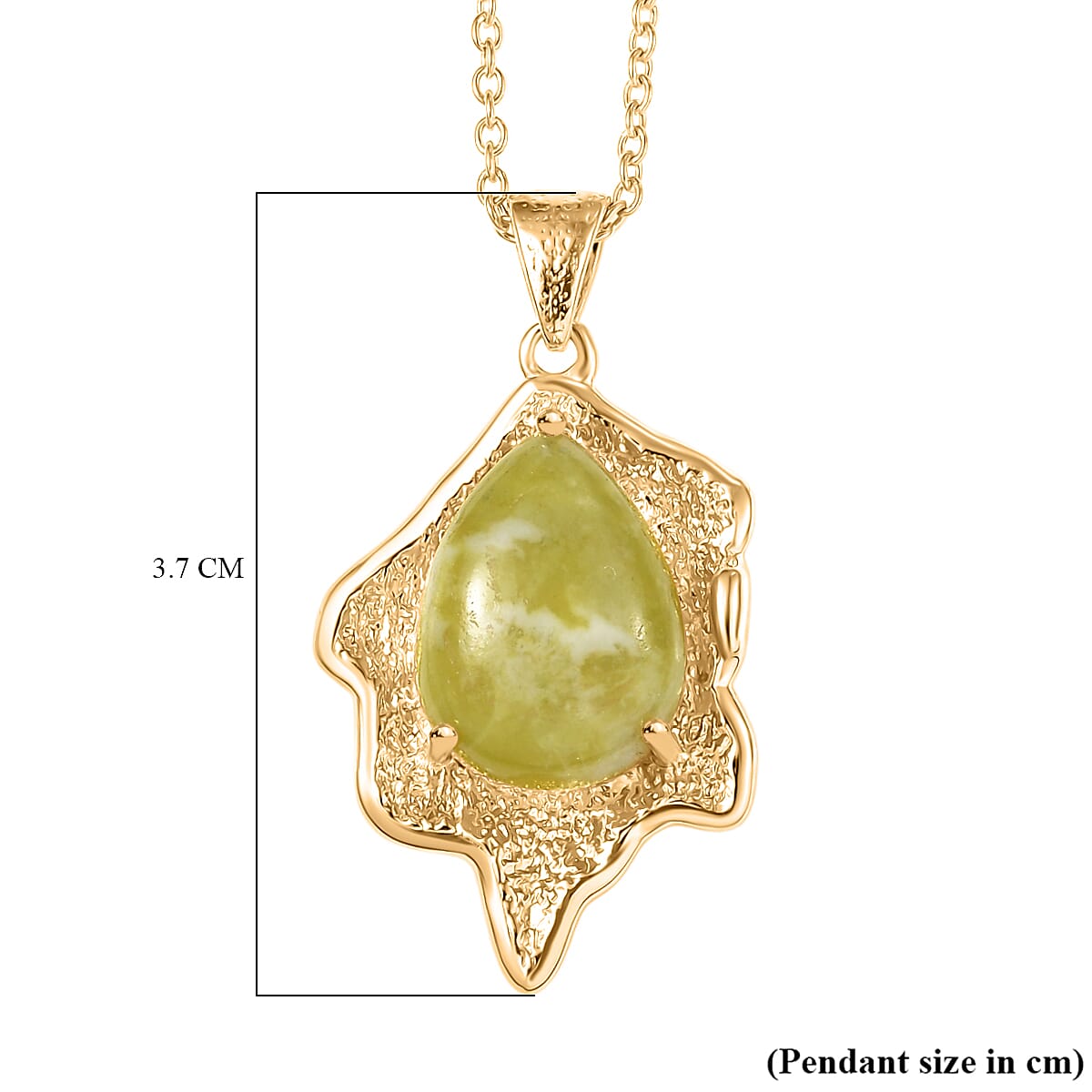 EverTrue Connemara Marble Pendant with Chain (Size - 20) in Yellow Gold Tone 8.66  Ct.