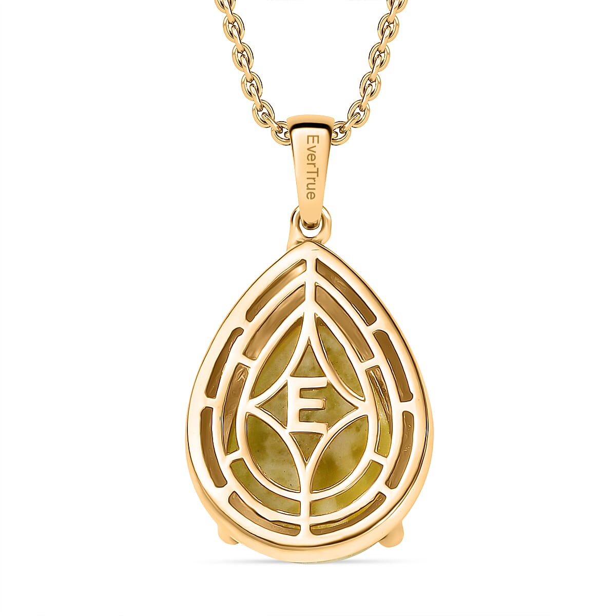 EverTrue Connemara Marble Pendant with Chain (Size - 20) in Yellow Gold Tone 8.66 Ct.