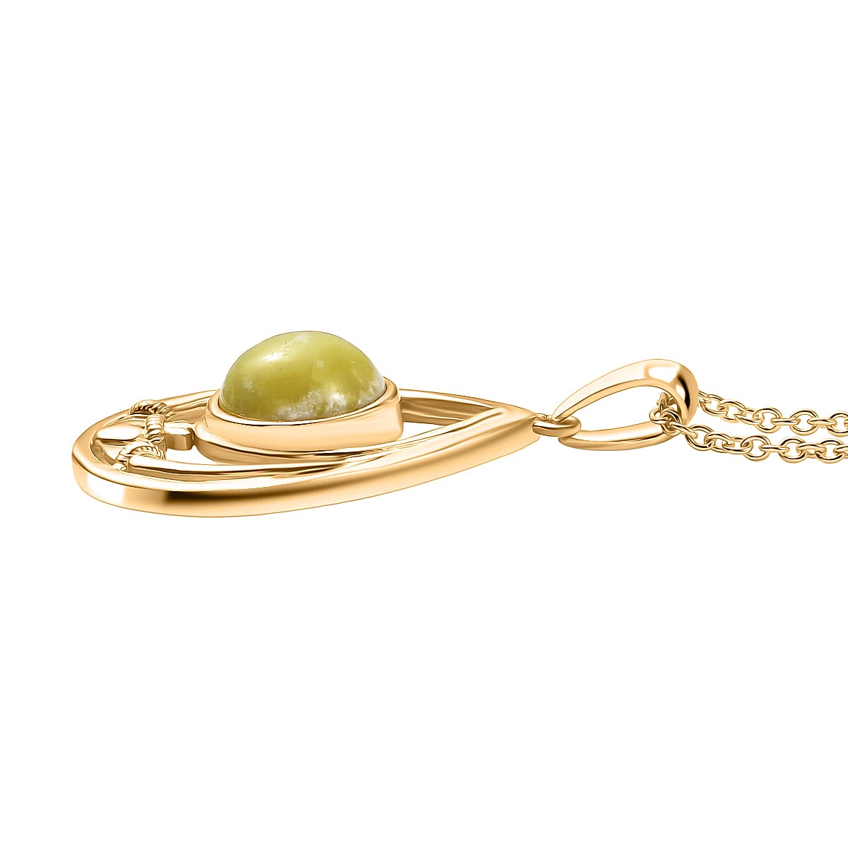 EverTrue Connemara Marble Pendant with Chain (Size - 20) in Yellow Gold Tone 4.11 Ct.