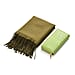 LA MAREY Croc-Embossed RFID Wallet & Fringed Scarf (180 x 70cm) - Green & Olive