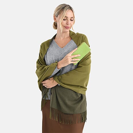 "Brand-LA MAREY style-Color-Olive Size-Profile-  PU wallet with RFID  Wall (exterior)-PU, Lining (Interior)-PVC-Polyester Pockets (exterior)- Zipped-1 Pockets (interior)-  Card slot-10,currency divide