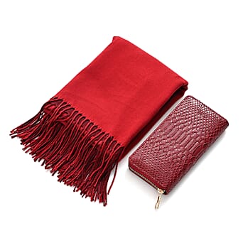 https://tjcuk.sirv.com/Products/44/2/4427331/LA-MAREY-Croc-Embossed-RFID-Wallet-Fringed-Scarf-180-x-70cm-Burgundy_4427331.jpg?w=342&h=342